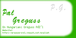 pal greguss business card